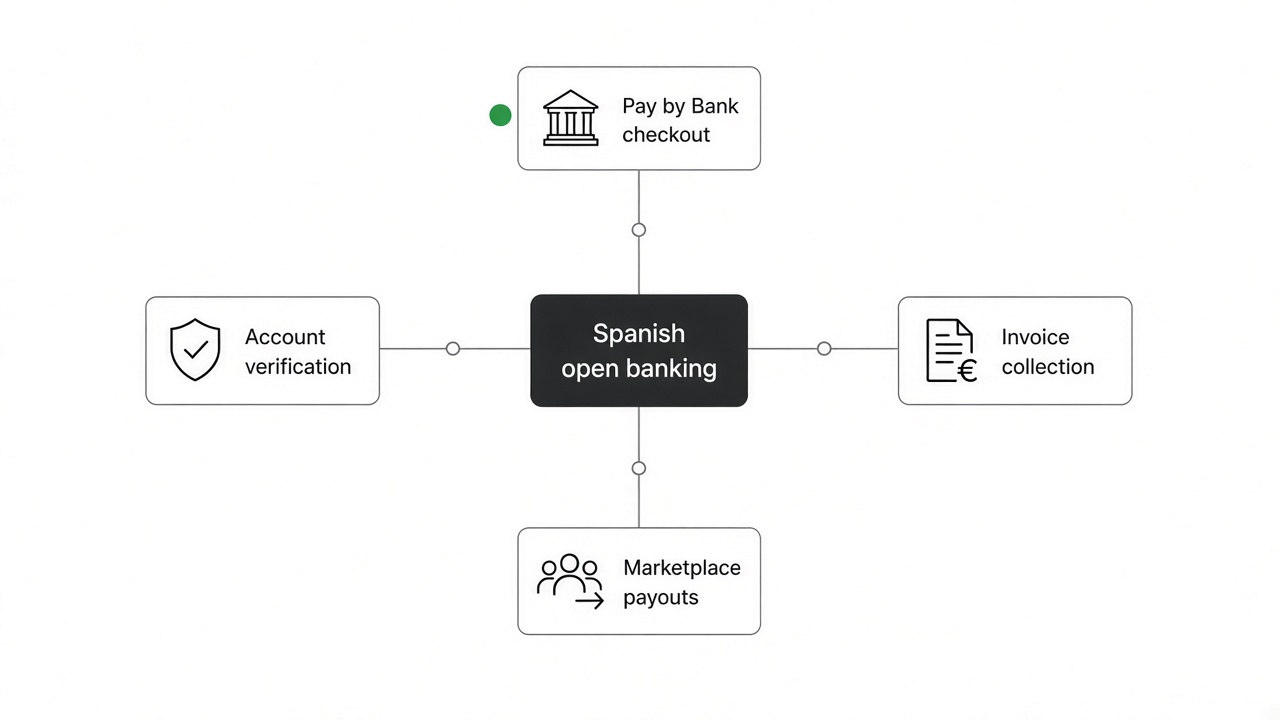 Open banking Spain use cases map for e-commerce lending and B2B payouts