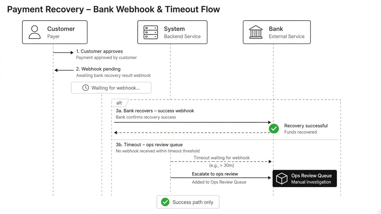 Pay by bank bank outage webhook state diagram for pending and unknown payments