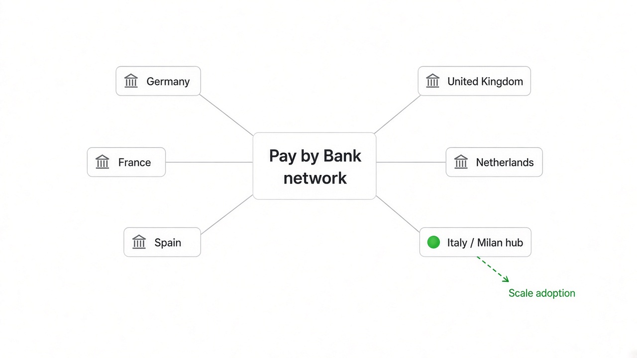 TrueLayer Pay by Bank funding round diagram showing European pay-by-bank network expansion